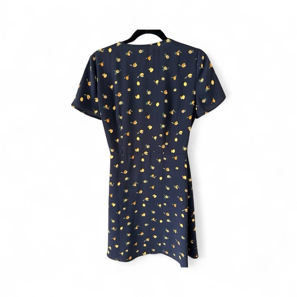 J Crew Navy lemon 🍋 Wrap Dress - Picture 3 of 8